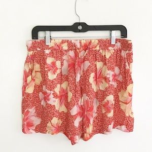 Onia Aleen Floral Print Cover-Up Shorts w/ pockets